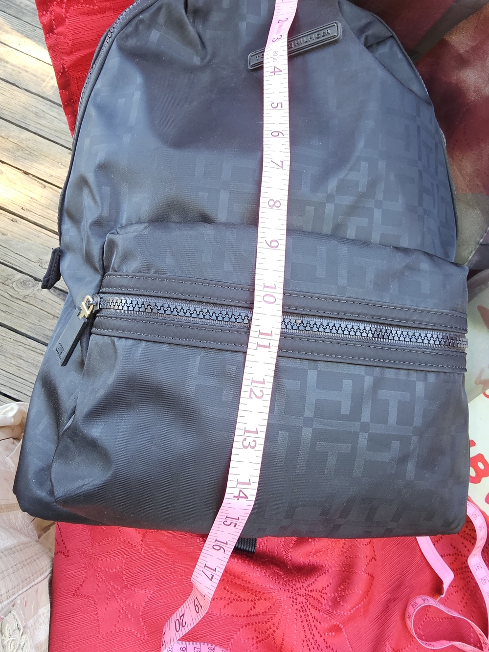 Tommy Hilfiger Charcoal Black Monogram Backpack - Picture 13 of 16